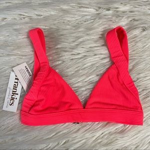 FRANKIES BIKINIS Coral Georgia Bikini Top Size XS NWT